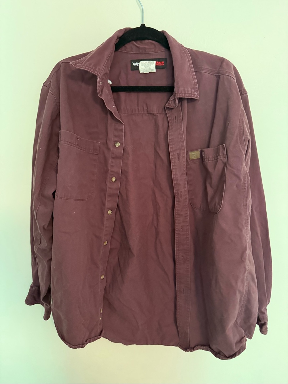 Wrangler Riggs Workwear Deep Burgundy Button-Down Shirt